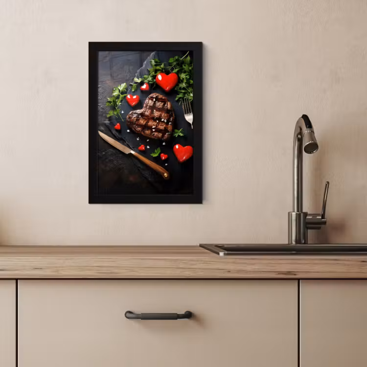 KitchenYeah - Cucina - Cornice per foto - Bistecca - Cuore - Posate — 2