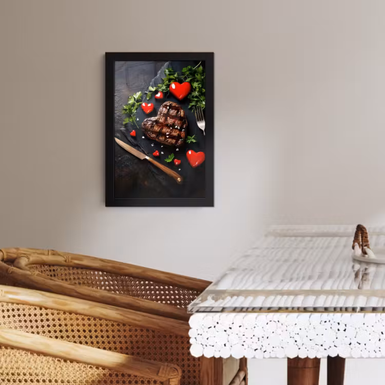 KitchenYeah - Cucina - Cornice per foto - Bistecca - Cuore - Posate — 4