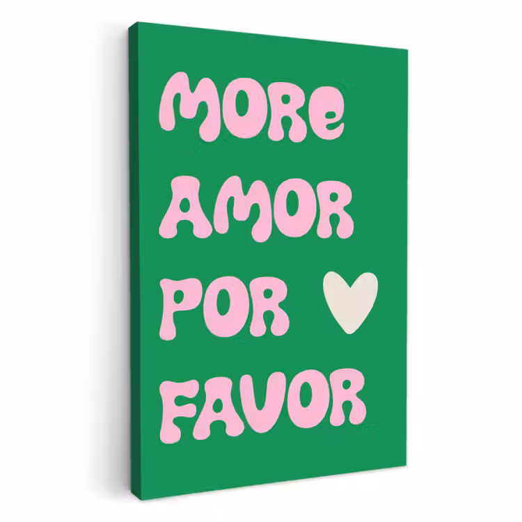 Dipinti su tela - Amor - San Valentino - Verde - Testo — 3