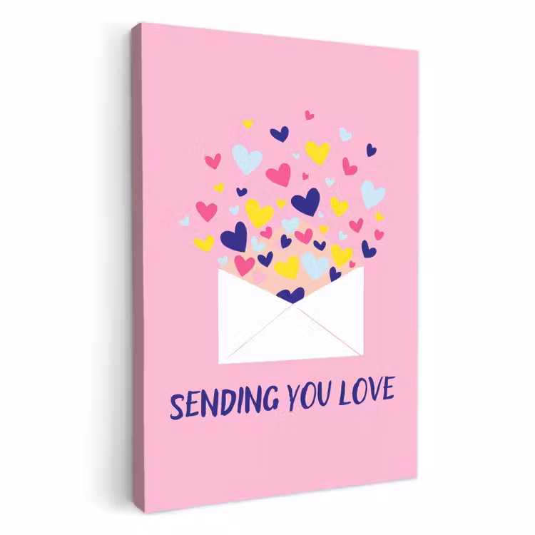 Dipinti su tela - Busta - Amore - Cuori - San Valentino — 1