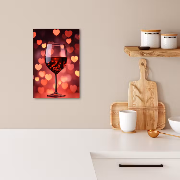 KitchenYeah - Cucina - Tela - Rosso - Vino - Cuori — 1