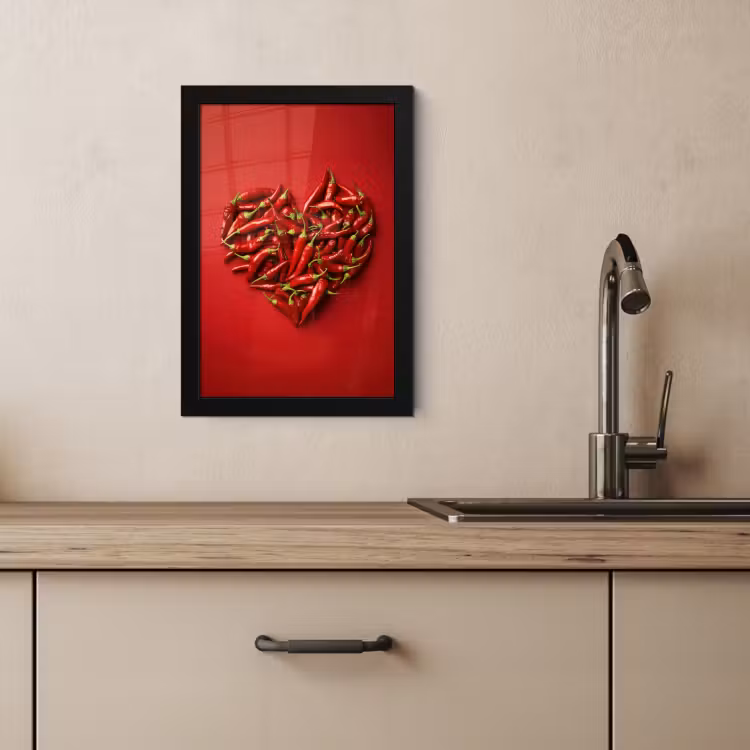 KitchenYeah - Cucina - Cornice per foto - Peperoni - Rossi - Cuore — 2