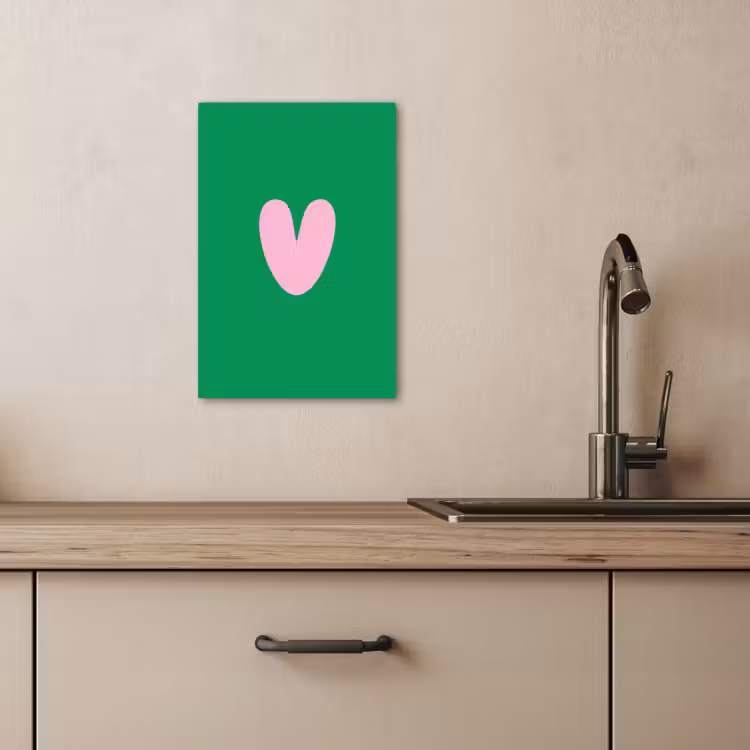 Dipinti su tela - Verde - Cuore - Minimalista - San Valentino — 3