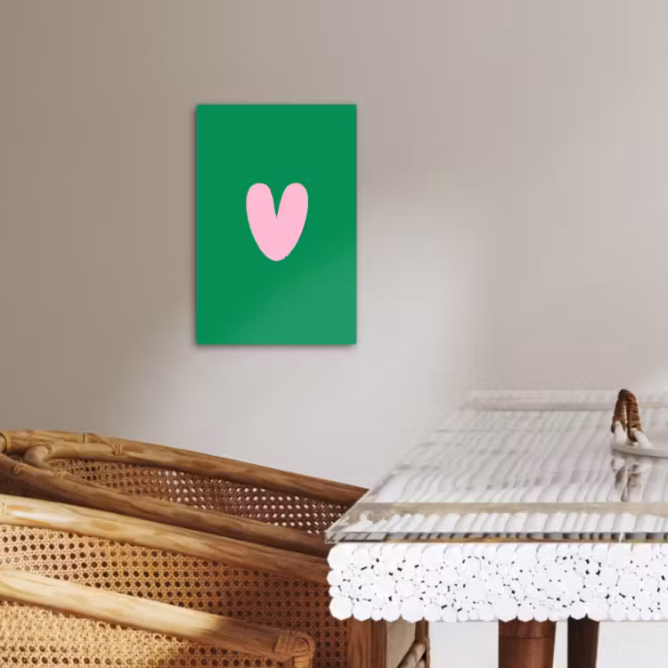 Dipinti su tela - Verde - Cuore - Minimalista - San Valentino — 4