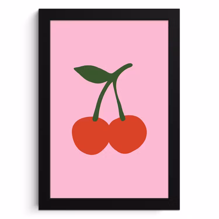 KitchenYeah - Cucina - Cornice per foto - Ciliegie - Rosa - Illustrazione — 1