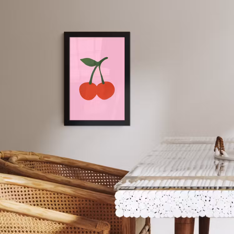 KitchenYeah - Cucina - Cornice per foto - Ciliegie - Rosa - Illustrazione — 4