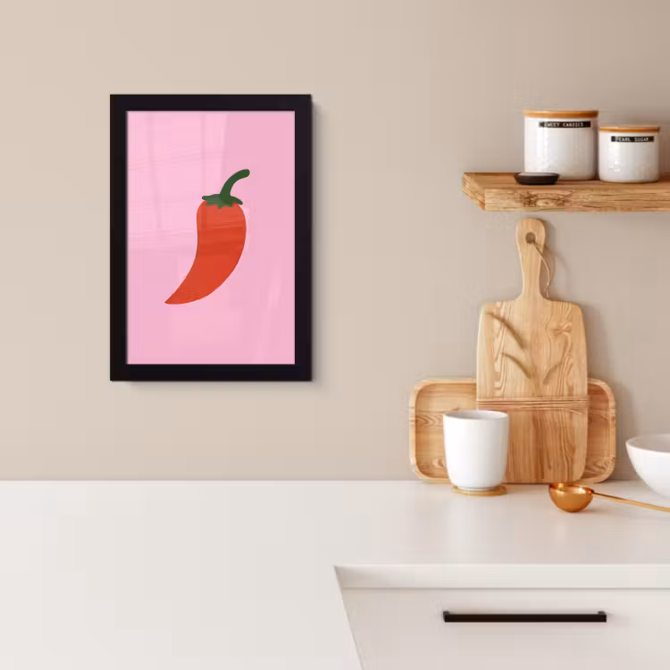 KitchenYeah - Cucina - Cornice per foto - Pepe - Rosso - Illustrazione — 3