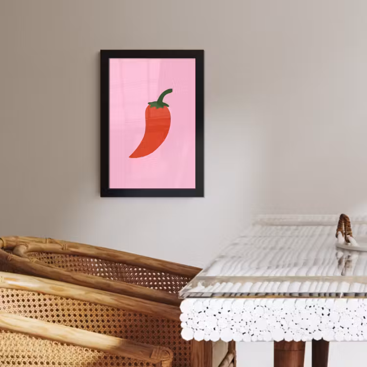 KitchenYeah - Cucina - Cornice per foto - Pepe - Rosso - Illustrazione — 4