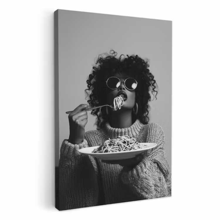 KitchenYeah - Cucina - Tela - Donna - Pasta - Nero - Bianco — 1