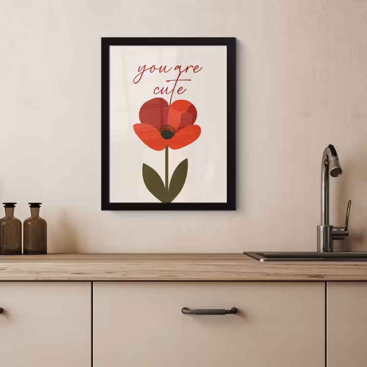 KitchenYeah - Cucina - Cornice per foto - Papavero - Fiore - Rosso - San Valentino — 4