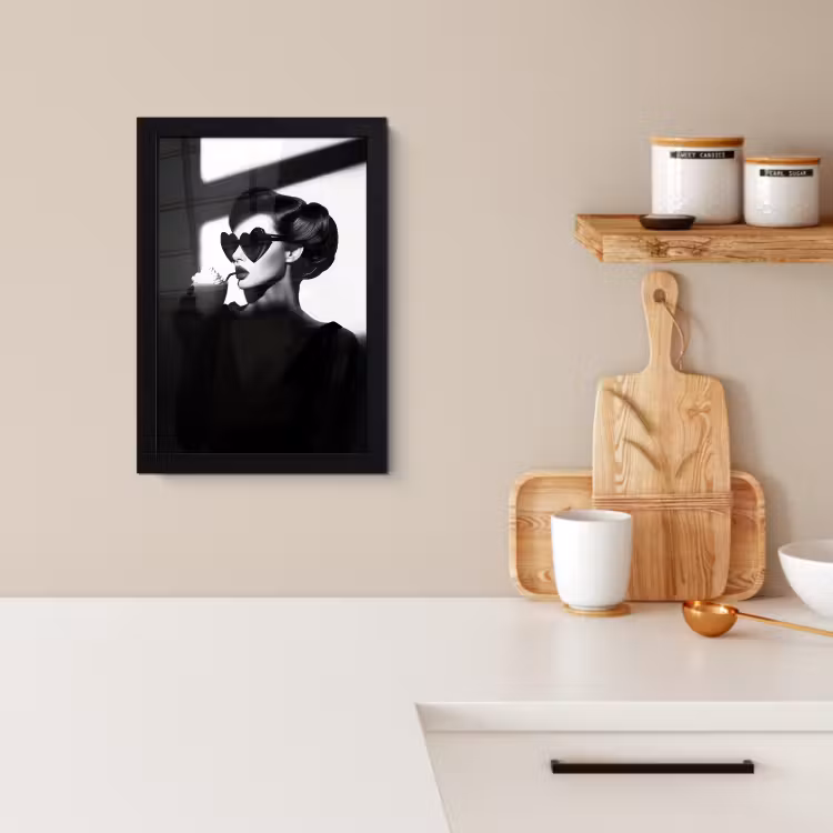 KitchenYeah - Cucina - Cornice per foto - Donna - Nero - Cuore — 2
