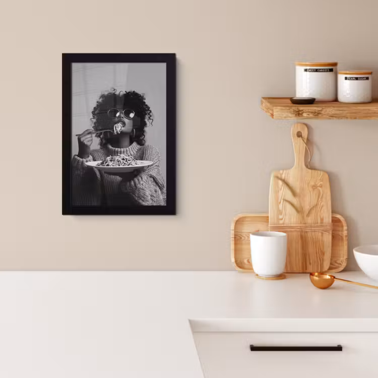 KitchenYeah - Cucina - Cornice per foto - Donna - Pasta - Nero - Bianco — 3