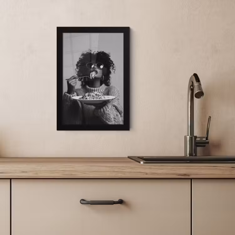 KitchenYeah - Cucina - Cornice per foto - Donna - Pasta - Nero - Bianco — 4