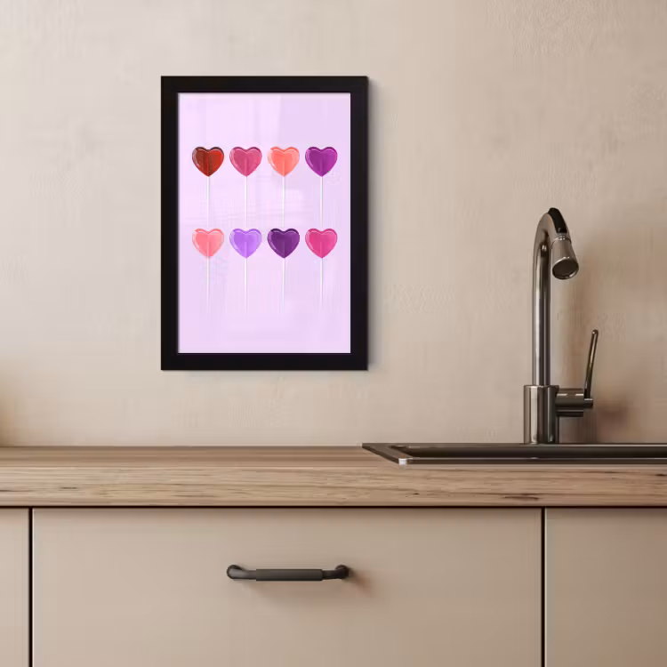 KitchenYeah - Cucina - Cornice per foto - Lecca-lecca - Cuore - Rosa - Caramella — 4