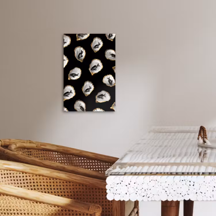 KitchenYeah - Cucina - Tela - Ostriche - Nero - Pesce - Oro — 2