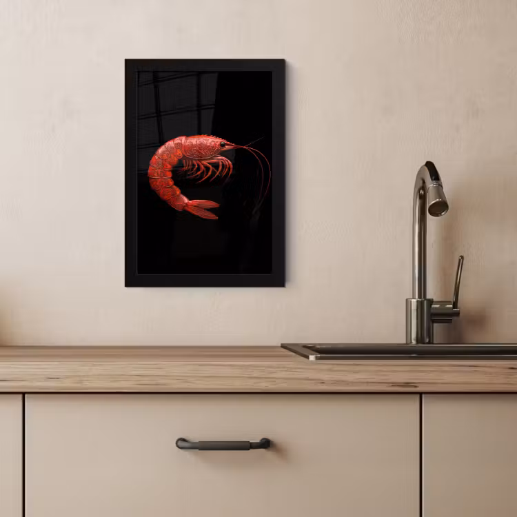 KitchenYeah - Cucina - Cornice per foto - Gambero - Rosso - Animali — 3