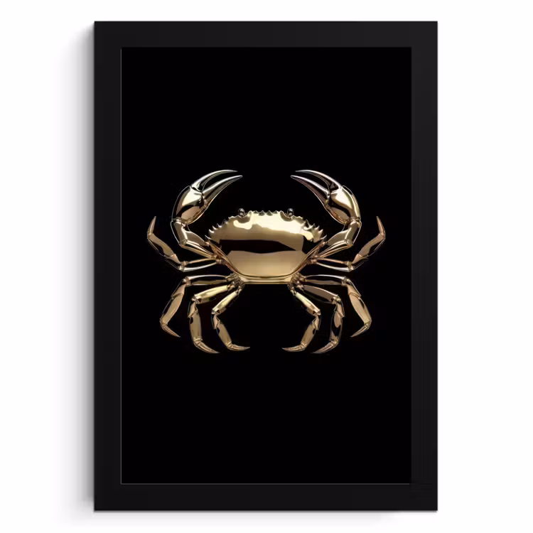 KitchenYeah - Cucina - Cornice per foto - Oro - Granchio - Animali - Nero — 1