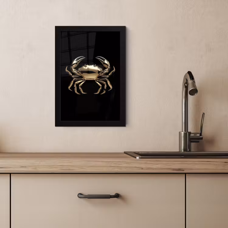 KitchenYeah - Cucina - Cornice per foto - Oro - Granchio - Animali - Nero — 2