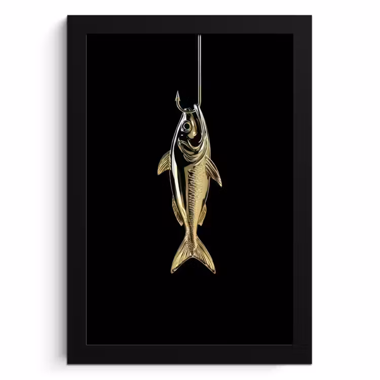 KitchenYeah - Cucina - Cornice per foto - Oro - Pesce - Gancio - Nero — 1