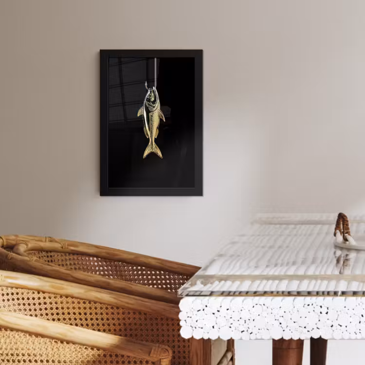 KitchenYeah - Cucina - Cornice per foto - Oro - Pesce - Gancio - Nero — 4