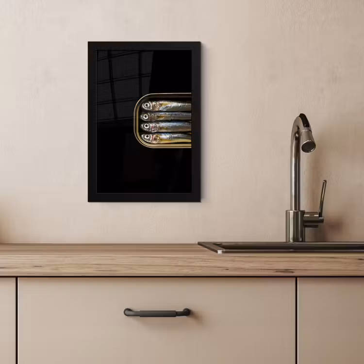 KitchenYeah - Cucina - Cornice per foto - Sardine - Lattina - Nero - Pesce — 2