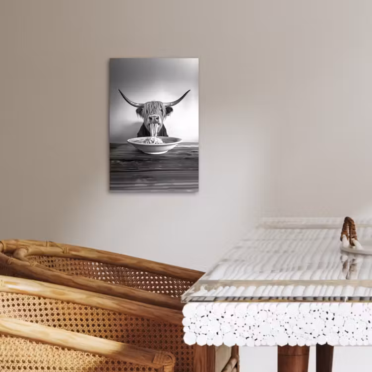 Dipinti su tela - Highlander scozzese - Spaghetti - Animali - Bianco e nero — 2