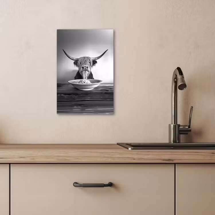 Dipinti su tela - Highlander scozzese - Spaghetti - Animali - Bianco e nero — 4