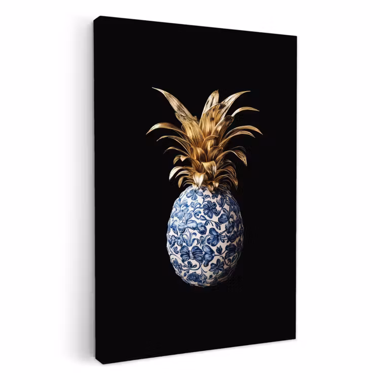 Dipinti su tela - Ananas - Motivo floreale - Oro - Delftware — 1