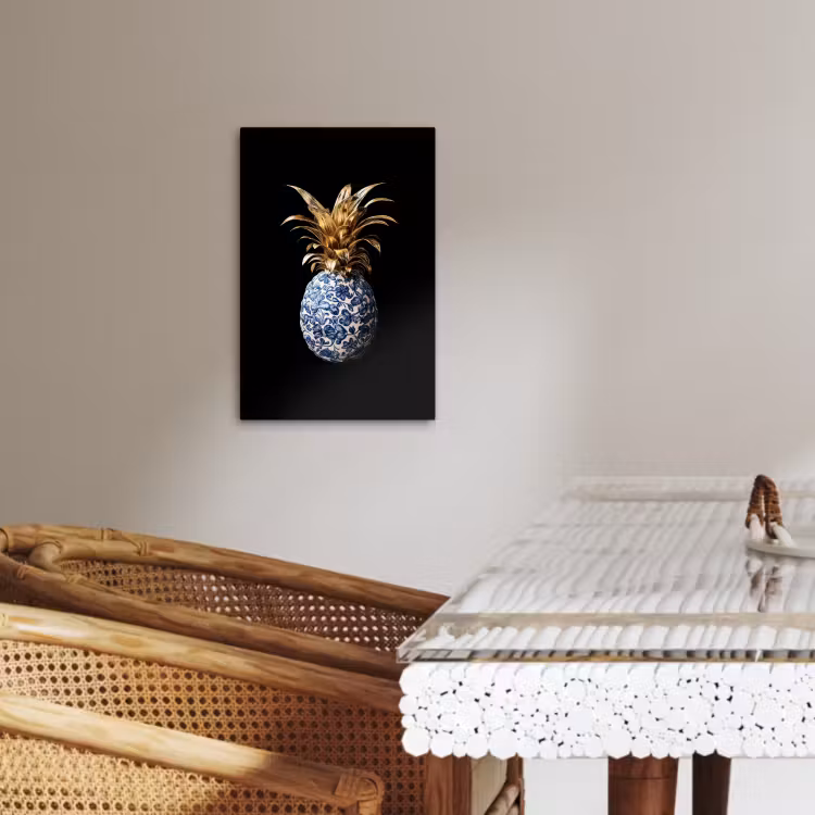Dipinti su tela - Ananas - Motivo floreale - Oro - Delftware — 4