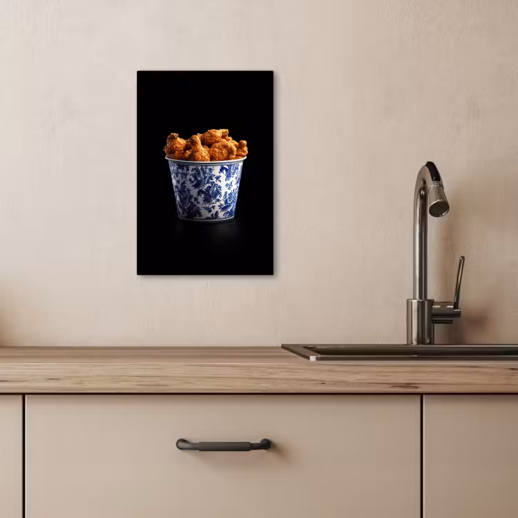 Dipinti su tela - Pollo - Secchio - Blu Delft - Gustoso — 4
