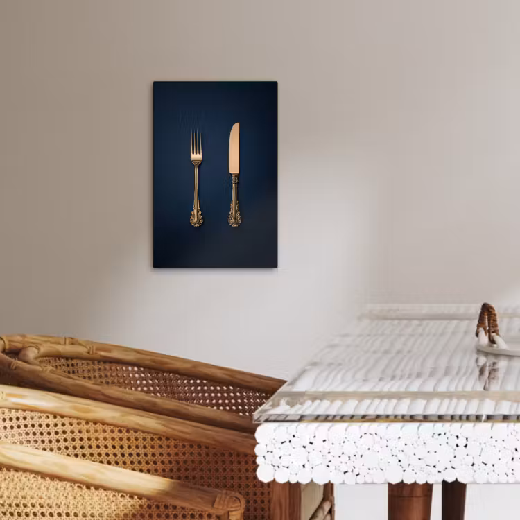 KitchenYeah - Cucina - Tela - Posate - Blu scuro - Oro — 1