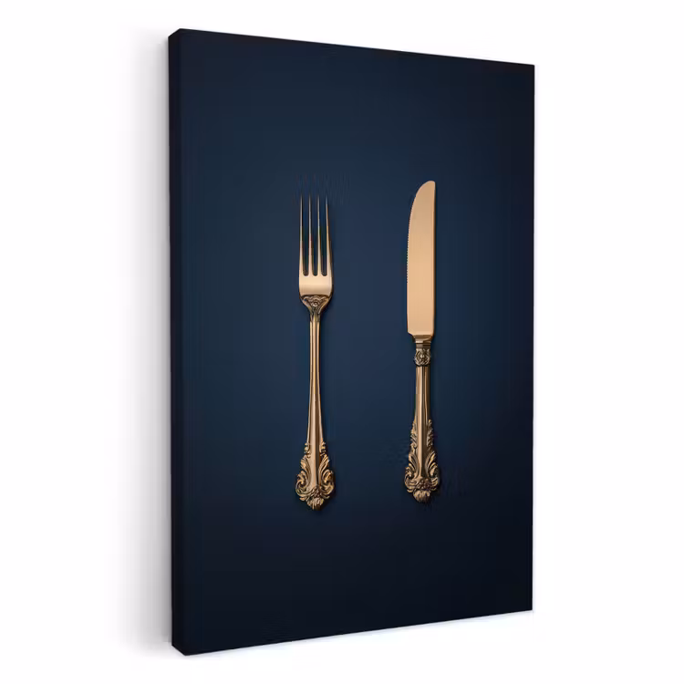 KitchenYeah - Cucina - Tela - Posate - Blu scuro - Oro — 2