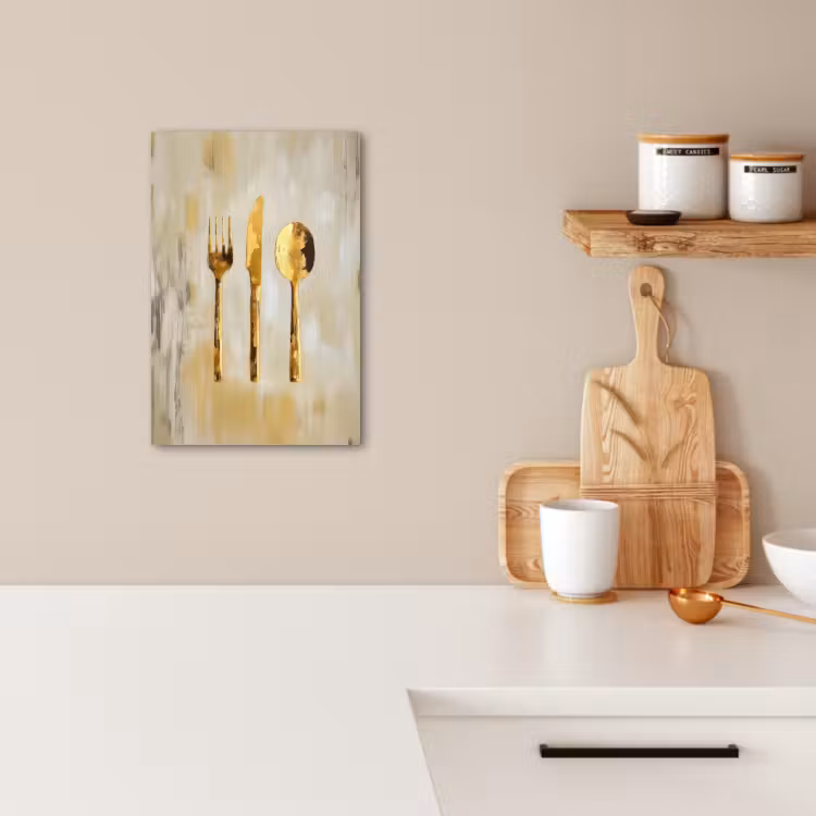 KitchenYeah - Cucina - Tela - Vernice - Oro - Posate — 4