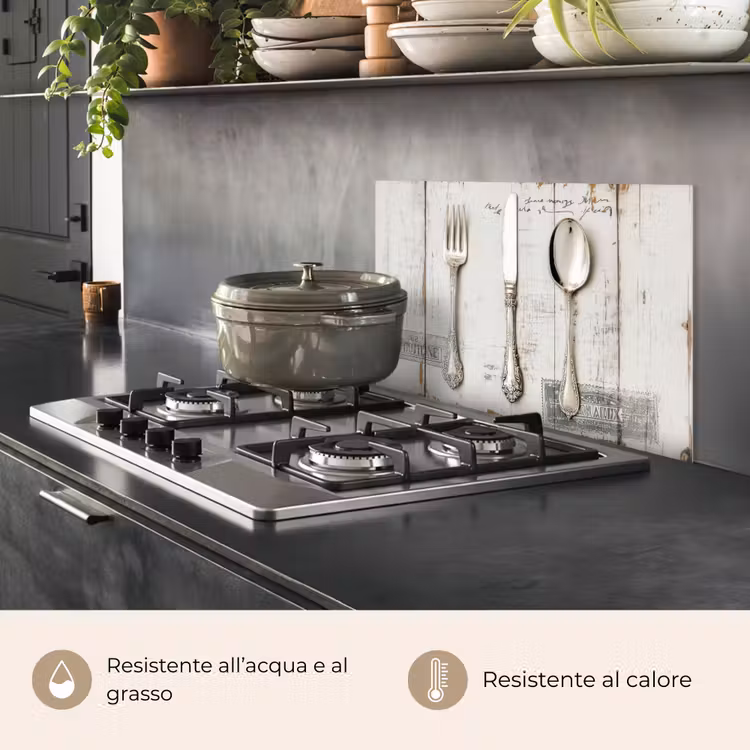 Paraschizzi cucina - Argento - Posate - Legno — 2
