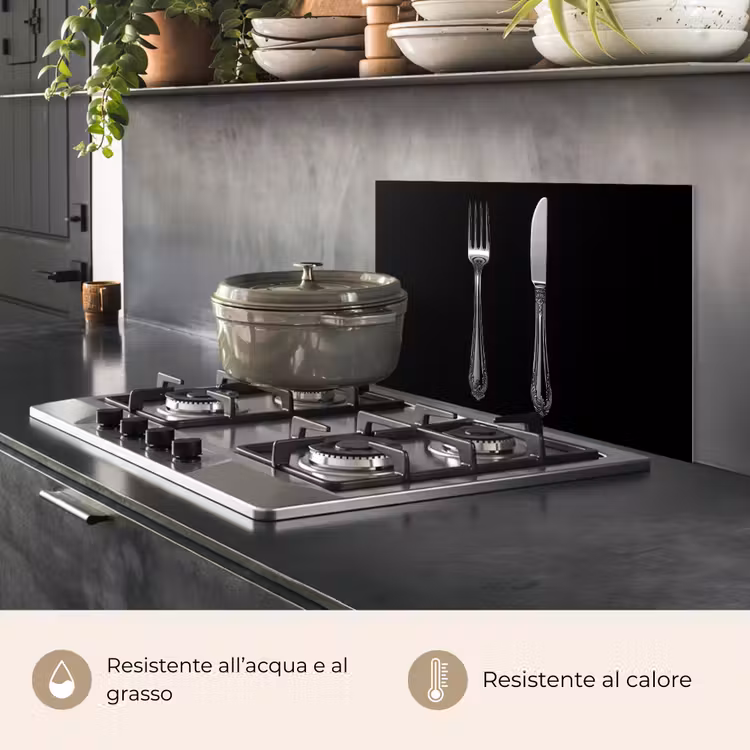 Paraschizzi cucina - Forchetta - Coltello - Argento — 2