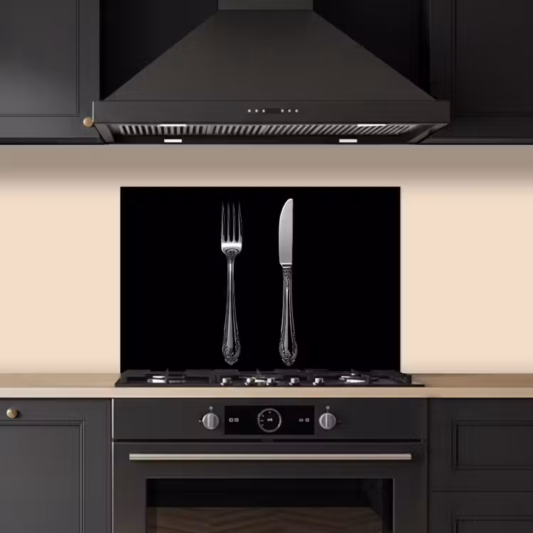 Paraschizzi cucina - Forchetta - Coltello - Argento — 5