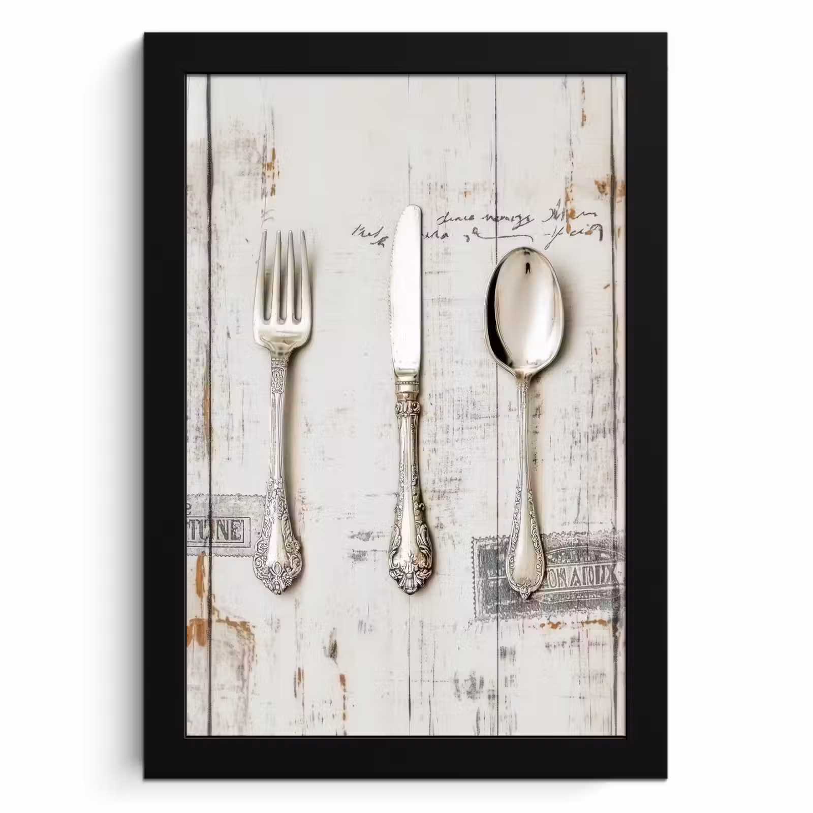 Cornice per foto - Argento - Posate - Legno — 1
