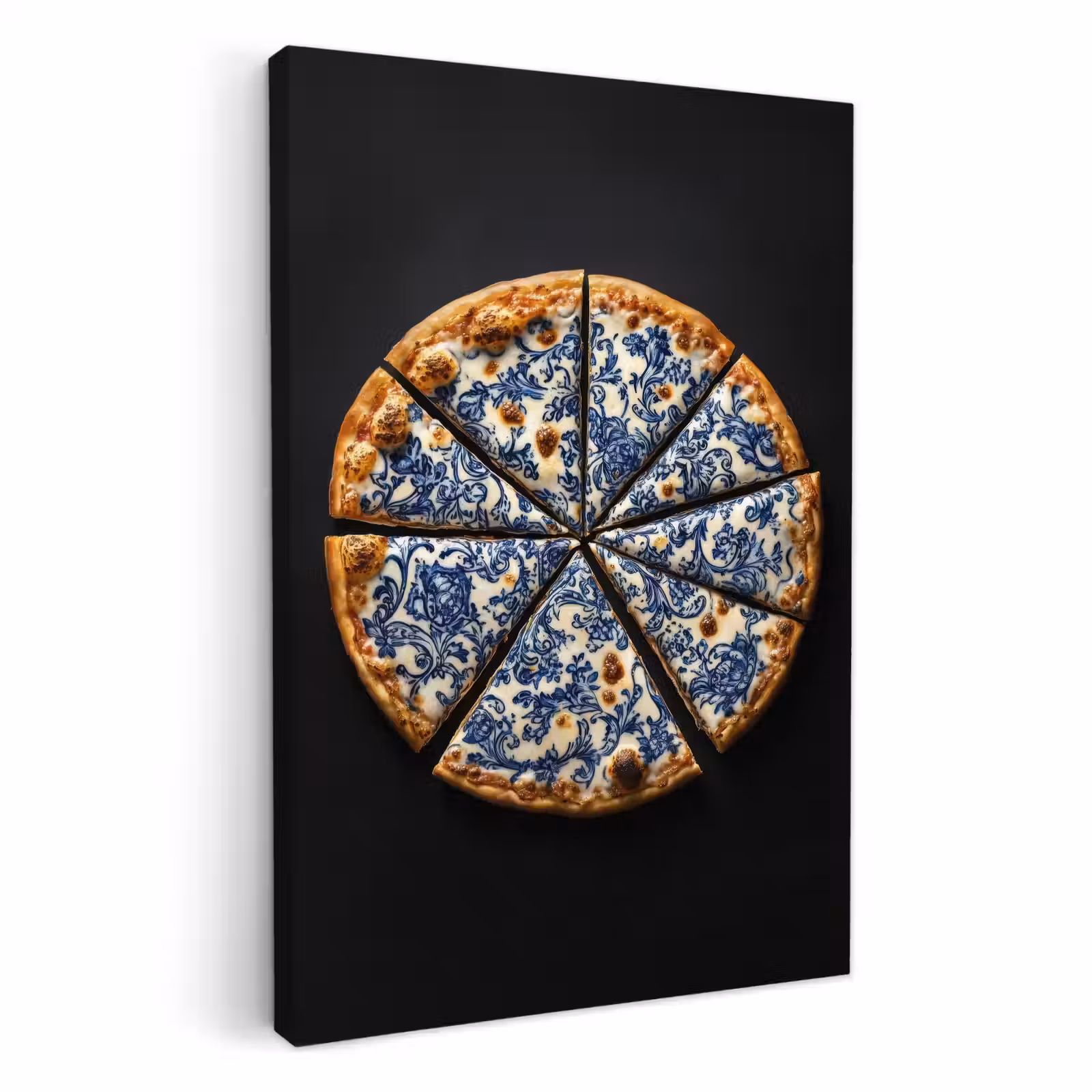 Dipinti su tela - Pizza - Cibo - Blu Delft — 1