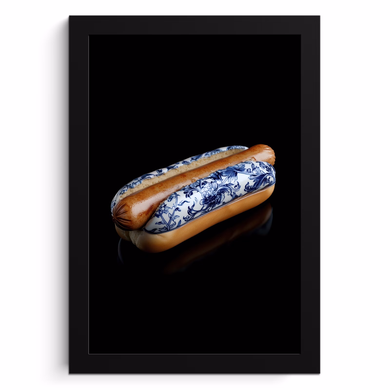 KitchenYeah - Cucina - Cornice per foto - Hot dog - Porcellana - Blu Delft - Cibo — 1