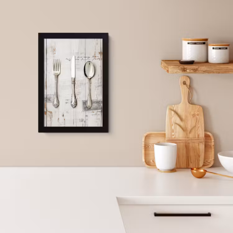 Cornice per foto - Argento - Posate - Legno — 2