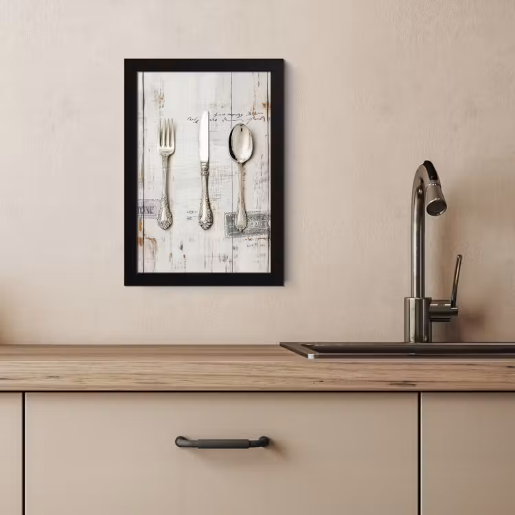 Cornice per foto - Argento - Posate - Legno — 4
