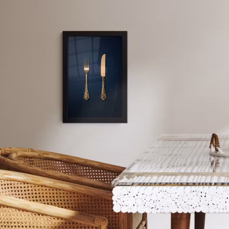 Cornice per foto - Posate - Blu scuro - Oro — 4