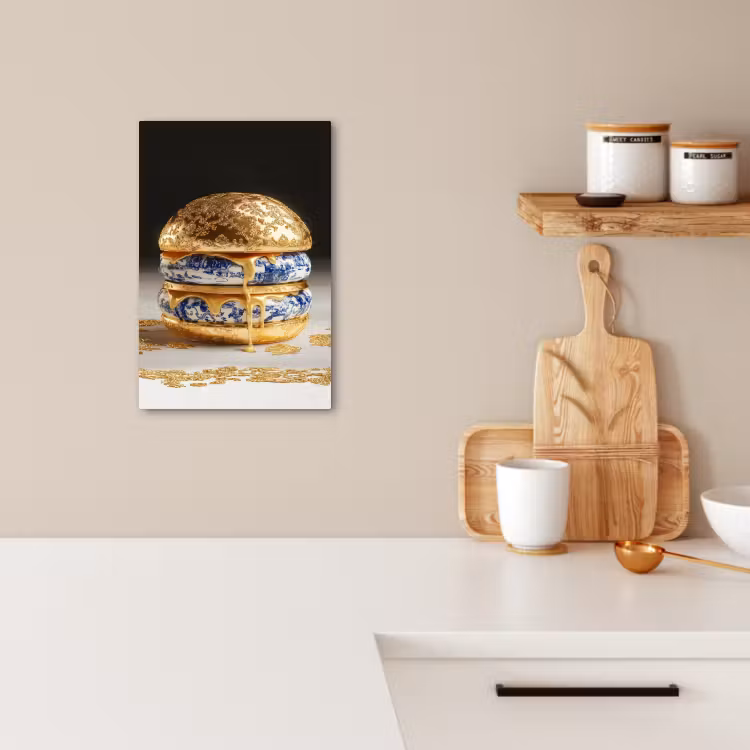 Dipinti su tela - Blu Delft - Oro - Cittadino — 2