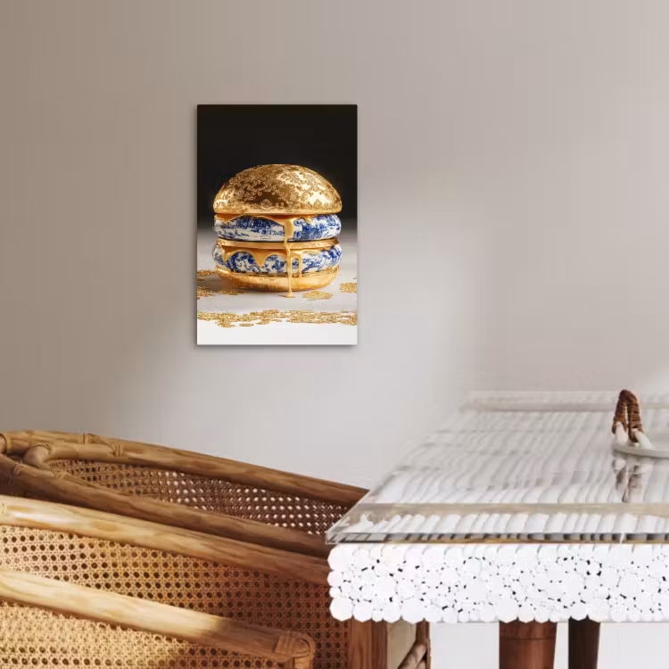 Dipinti su tela - Blu Delft - Oro - Cittadino — 3
