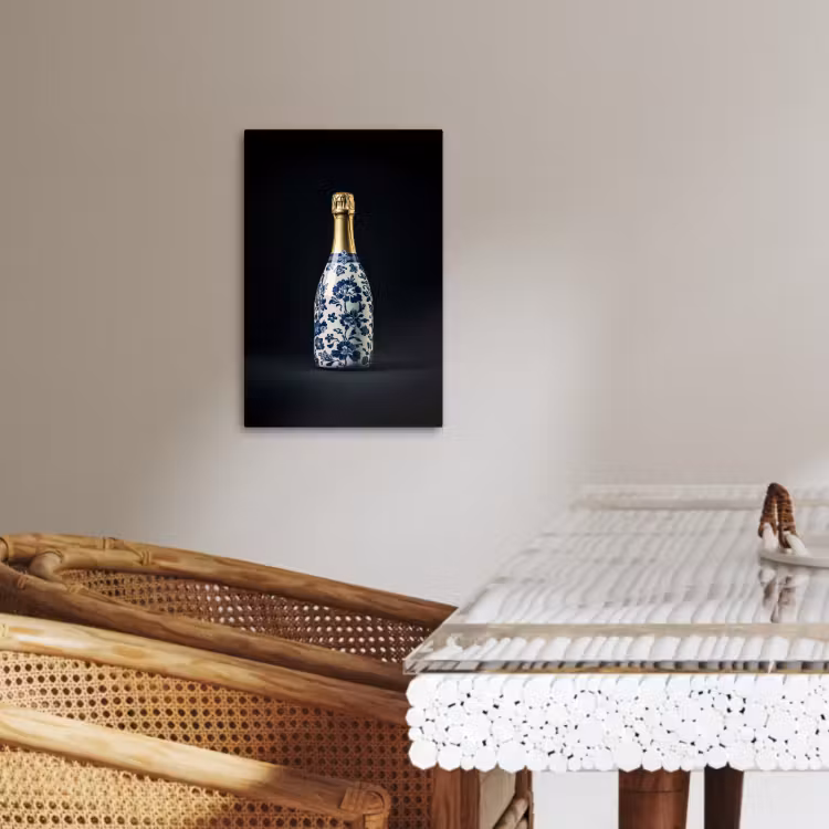 Dipinti su tela - Champagne - Fiori - Oro - Chic — 3