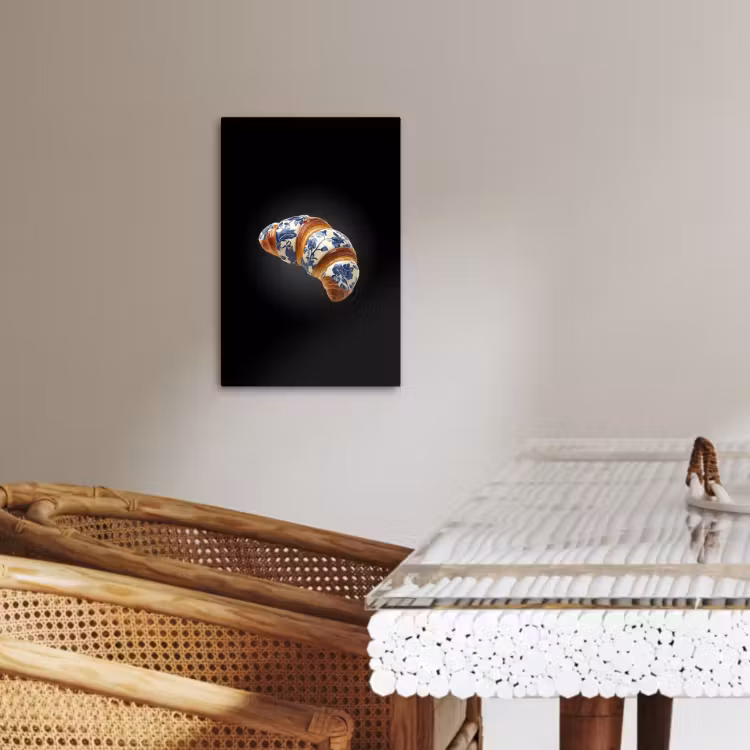 Dipinti su tela - Croissant - Motivo floreale - Blu Delft — 4