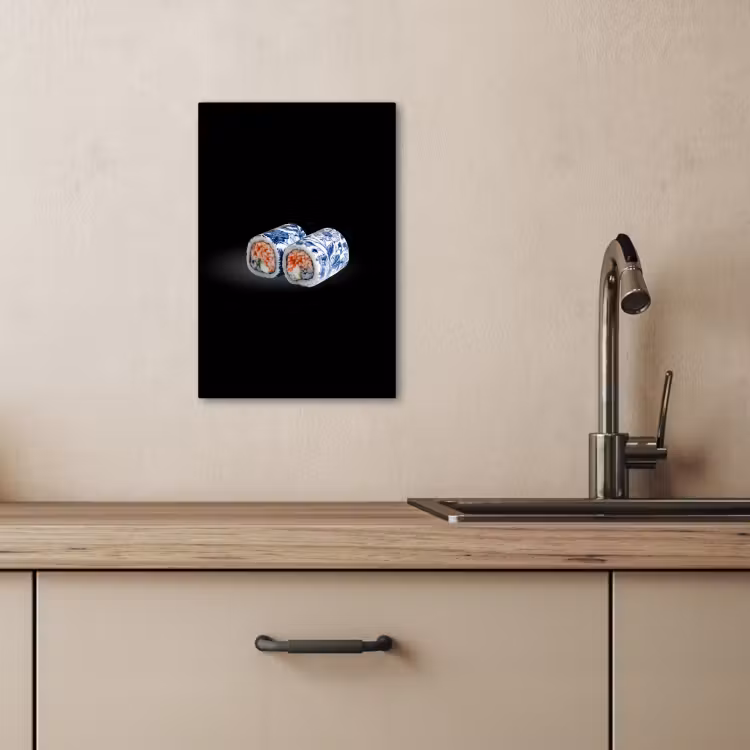 Dipinti su tela - Sushi - Blu Delft - Riso - Pesce - Elegante — 2