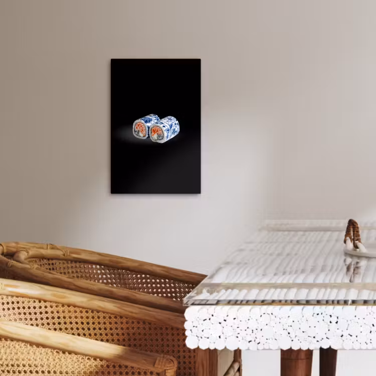 Dipinti su tela - Sushi - Blu Delft - Riso - Pesce - Elegante — 4