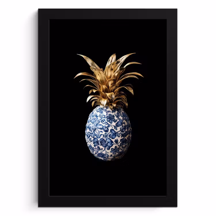 KitchenYeah - Cucina - Cornice per foto - Ananas - Motivo floreale - Oro - Delftware — 1