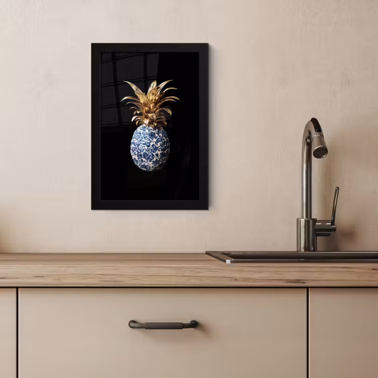 KitchenYeah - Cucina - Cornice per foto - Ananas - Motivo floreale - Oro - Delftware — 3
